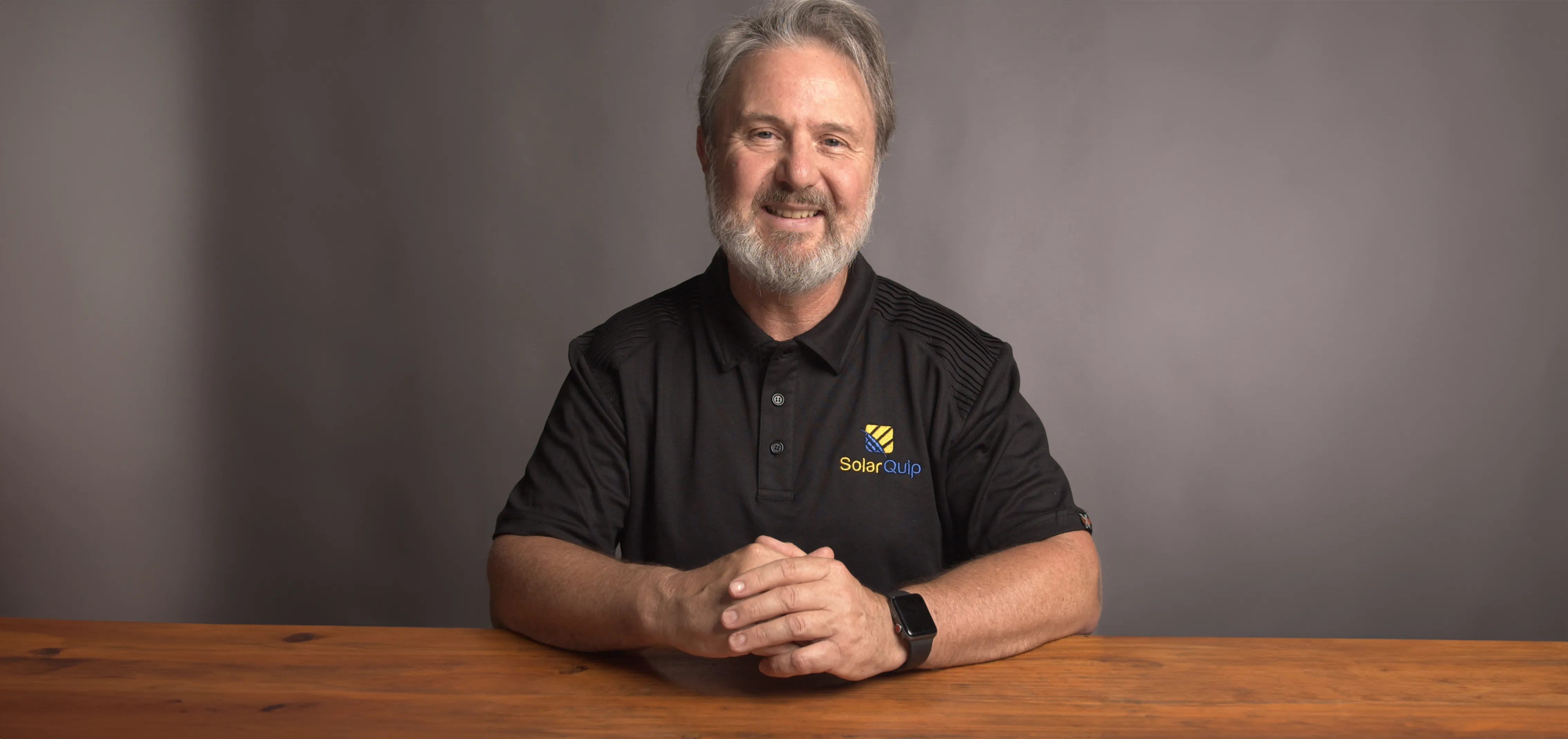 Glen Morris, founder of SolarQuip, in a SolarQuip polo shirt